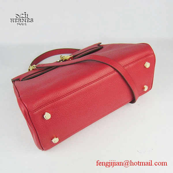 Hermes Kelly 32cm Togo Leather Bag Red 6108 Gold Hardware